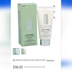 Clinique Even Better Hand Cream SPF 15 - White and Green